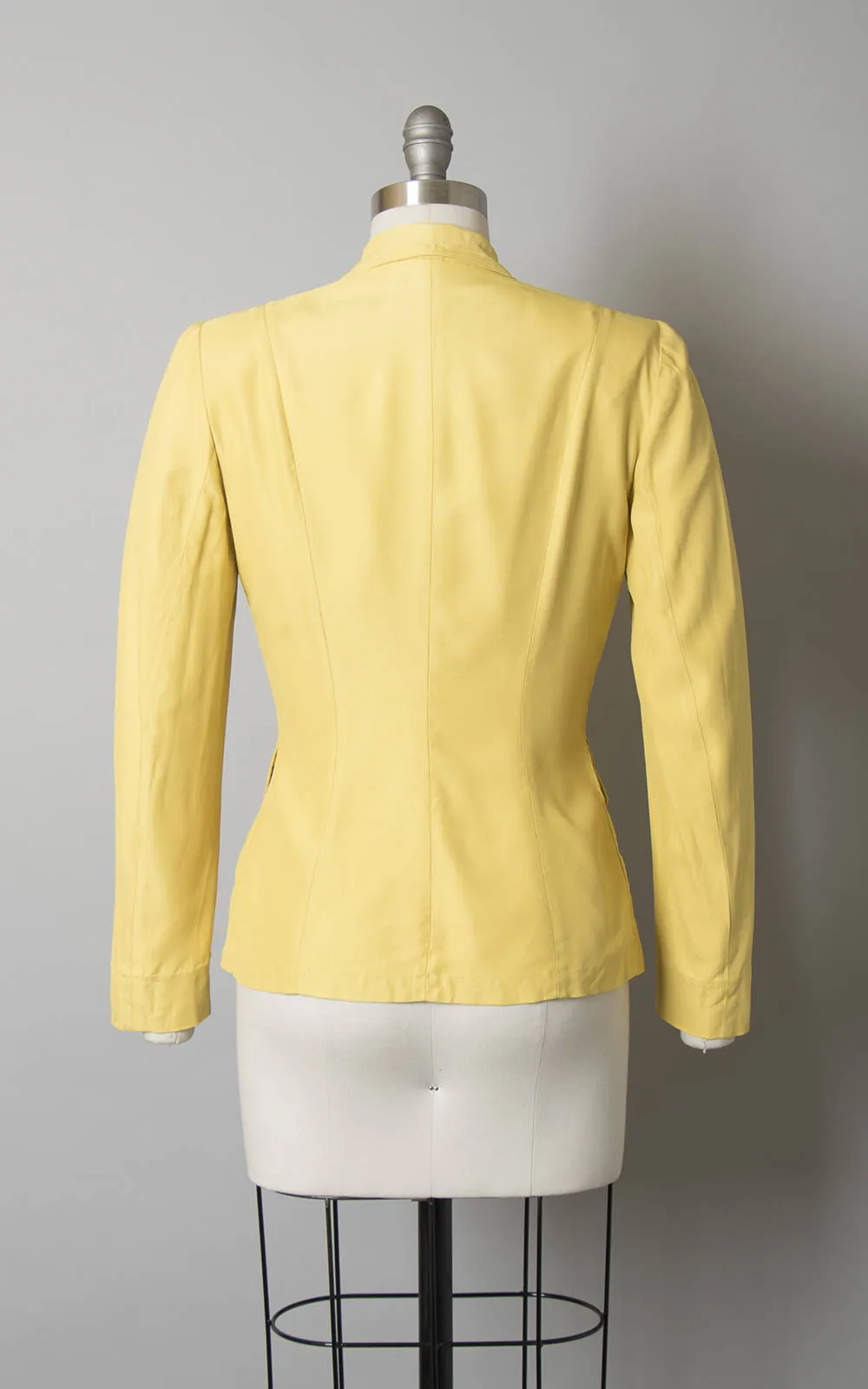 1940s Yellow Mother of Pearl Buttons Blazer | small