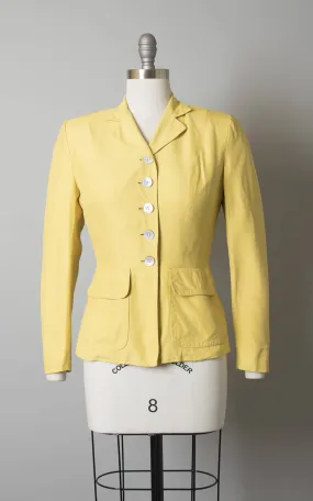1940s Yellow Mother of Pearl Buttons Blazer | small