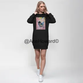 Abstract Bird Premium Cotton Hoodie Dress