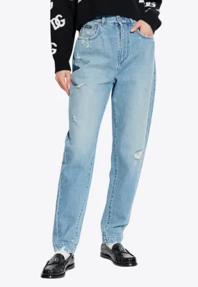 Amber Straight-Leg Ripped Jeans