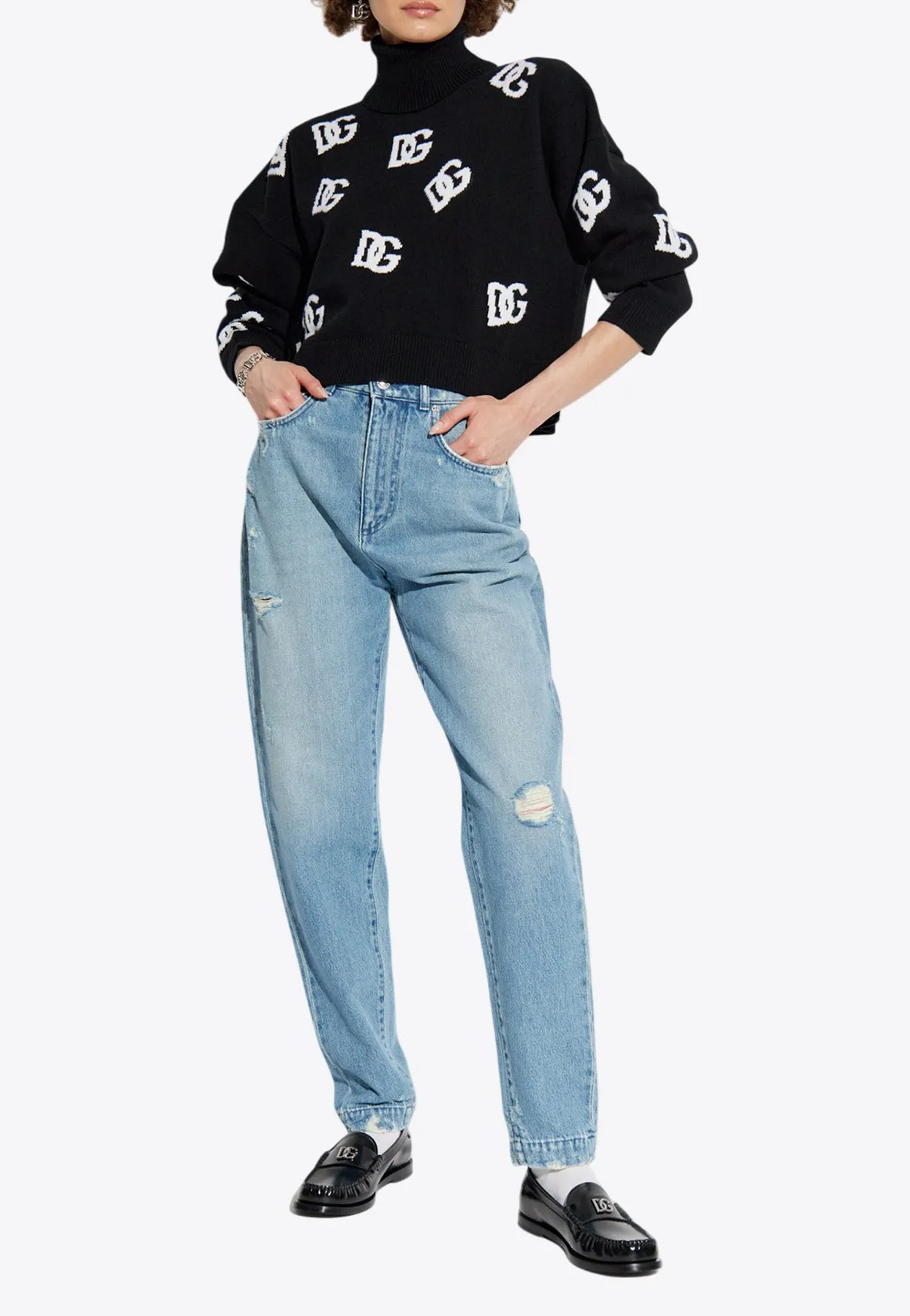Amber Straight-Leg Ripped Jeans