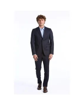 Baldinini Trend Classic Two-Piece Slim Fit Wool Suit with Threaded Pockets