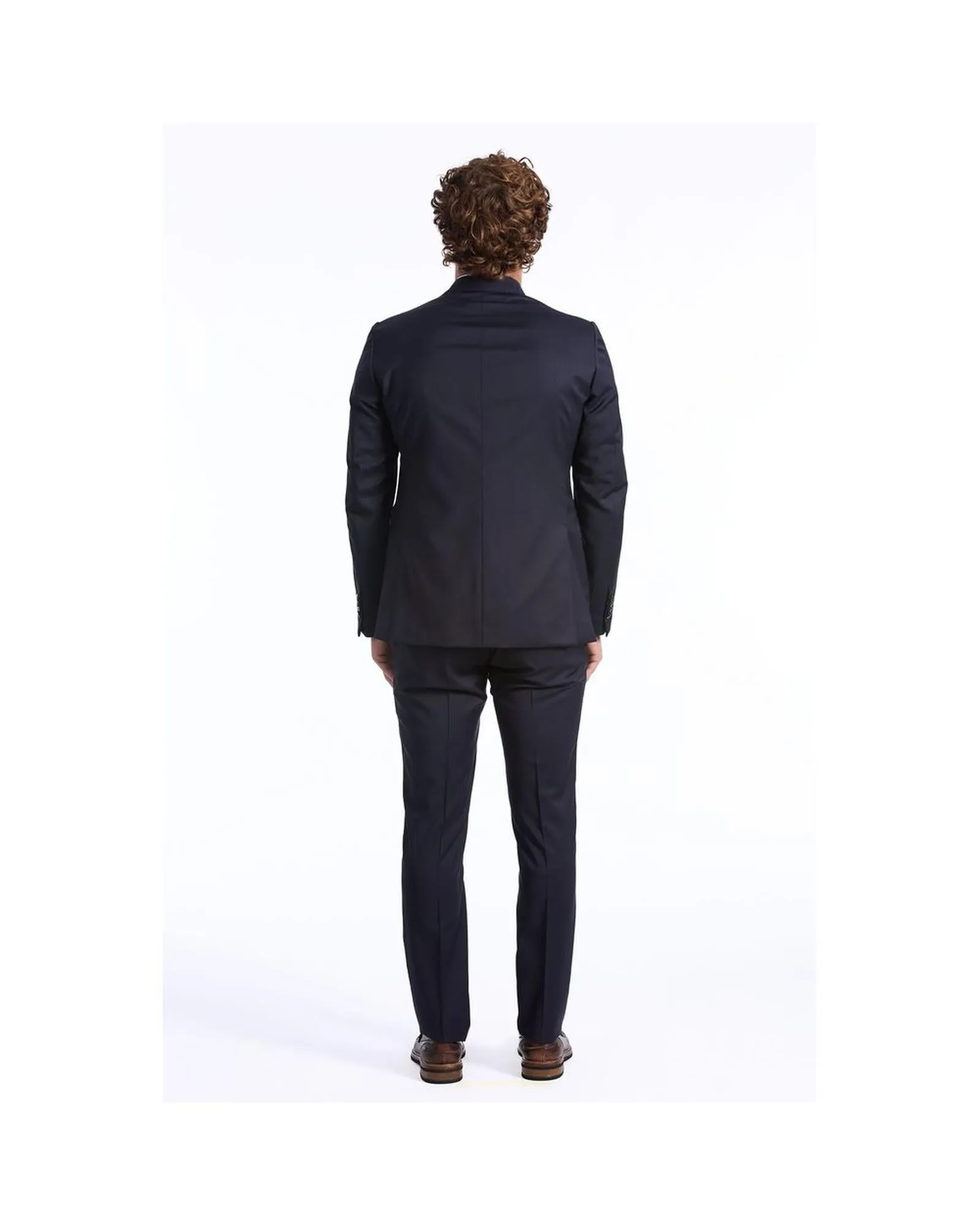 Baldinini Trend Classic Two-Piece Slim Fit Wool Suit with Threaded Pockets
