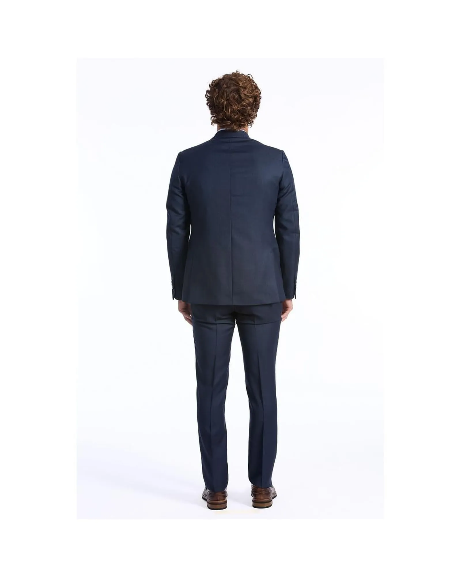 Baldinini Trend Classic Two-Piece Wool Suit with Slim Fit Jacket and Straight Pants