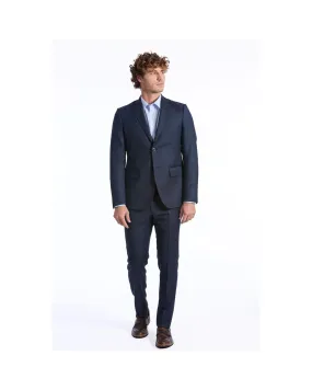 Baldinini Trend Classic Two-Piece Wool Suit with Slim Fit Jacket and Straight Pants