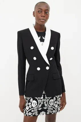 Black & White Shawl Collar Blazer