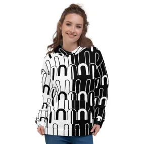 Black and White Abstract Unisex Hoodie