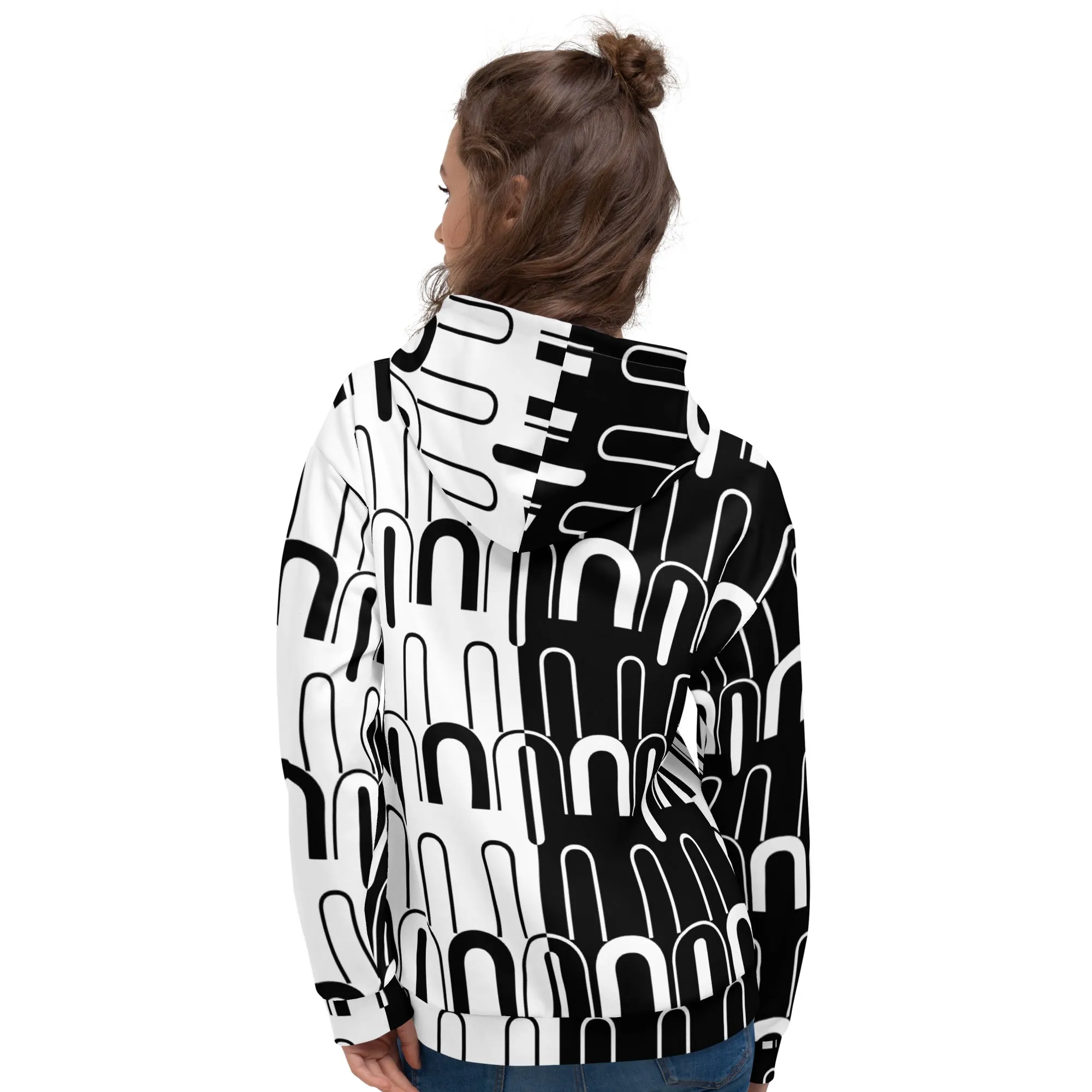 Black and White Abstract Unisex Hoodie