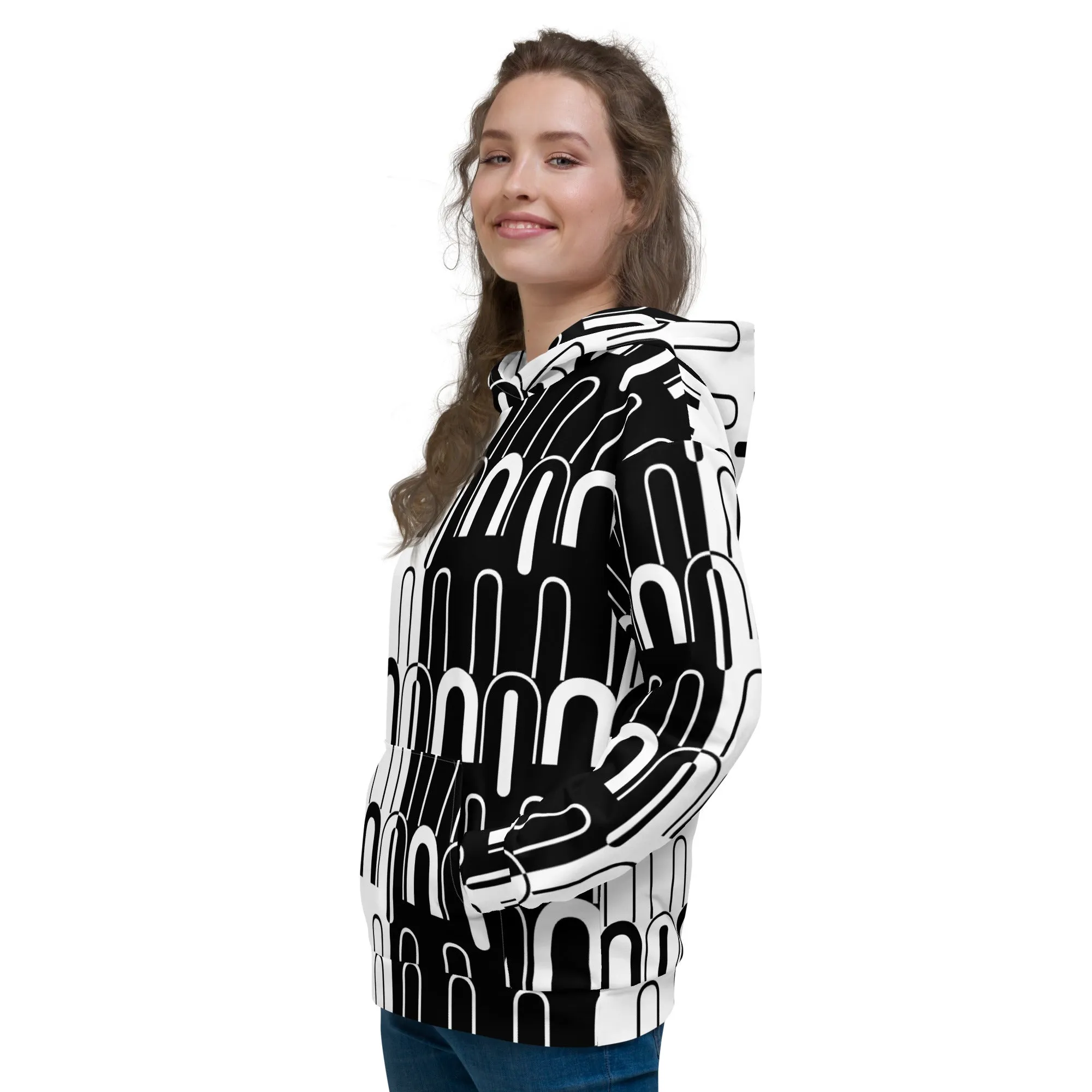 Black and White Abstract Unisex Hoodie