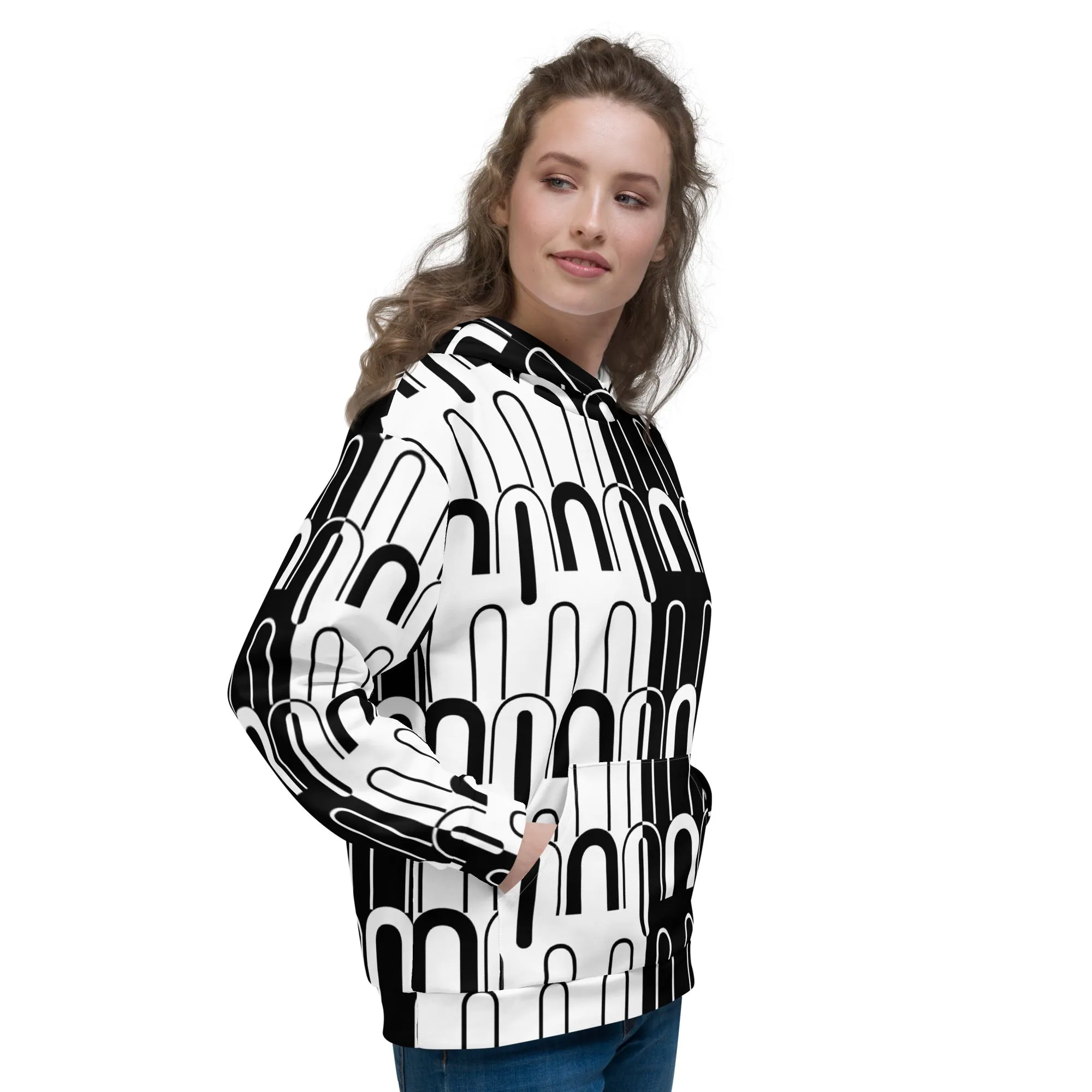 Black and White Abstract Unisex Hoodie