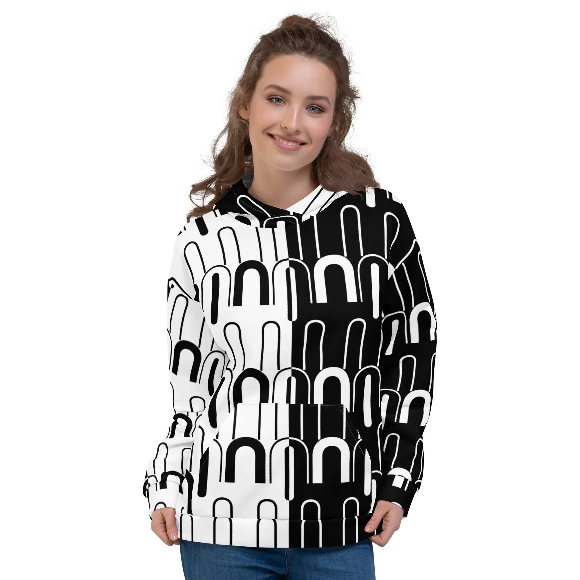 Black and White Abstract Unisex Hoodie