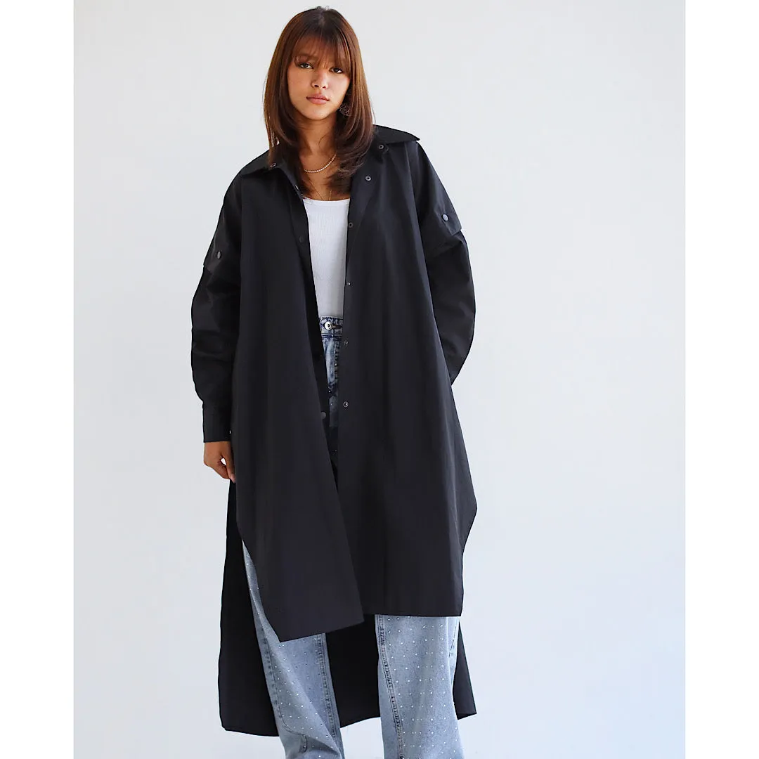 Black buttoned long shirt