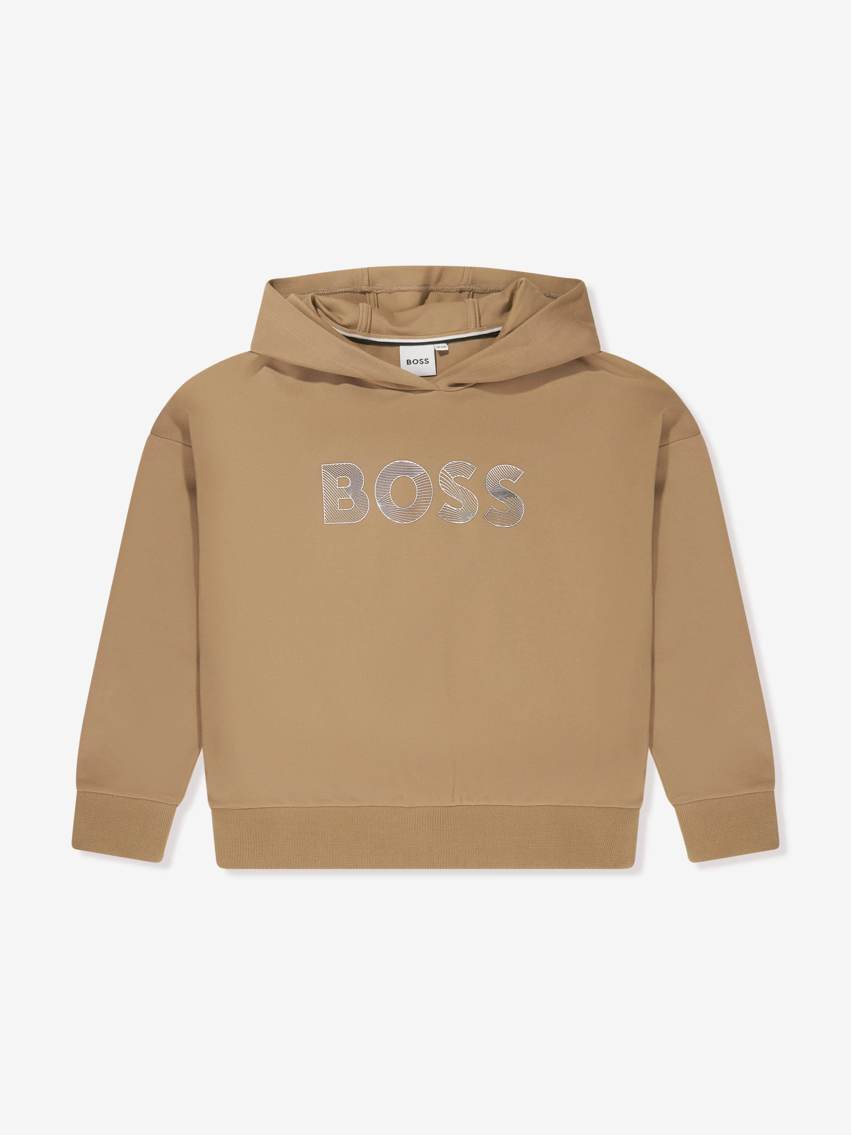BOSS Girls Logo Hoodie in Beige