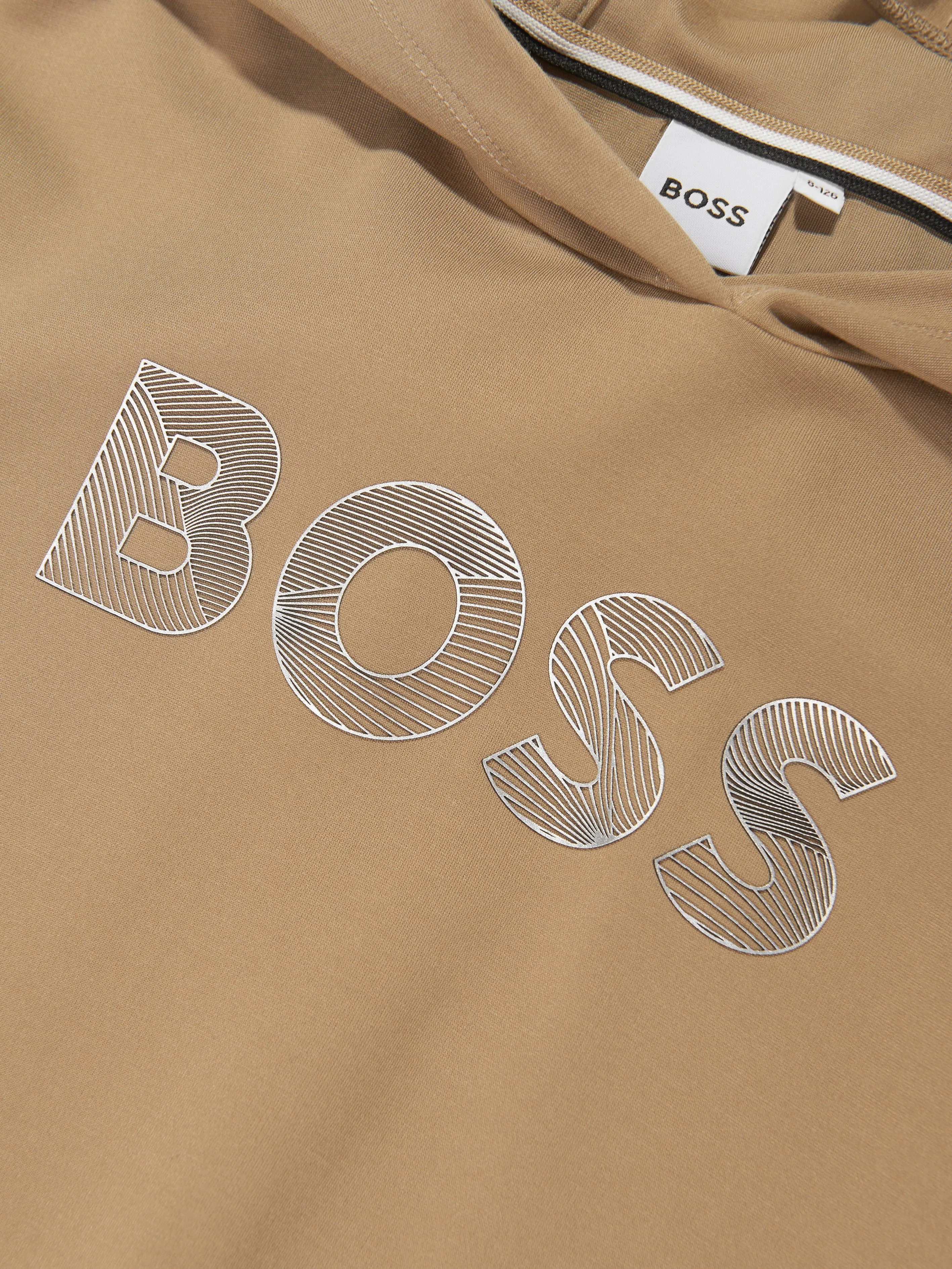 BOSS Girls Logo Hoodie in Beige