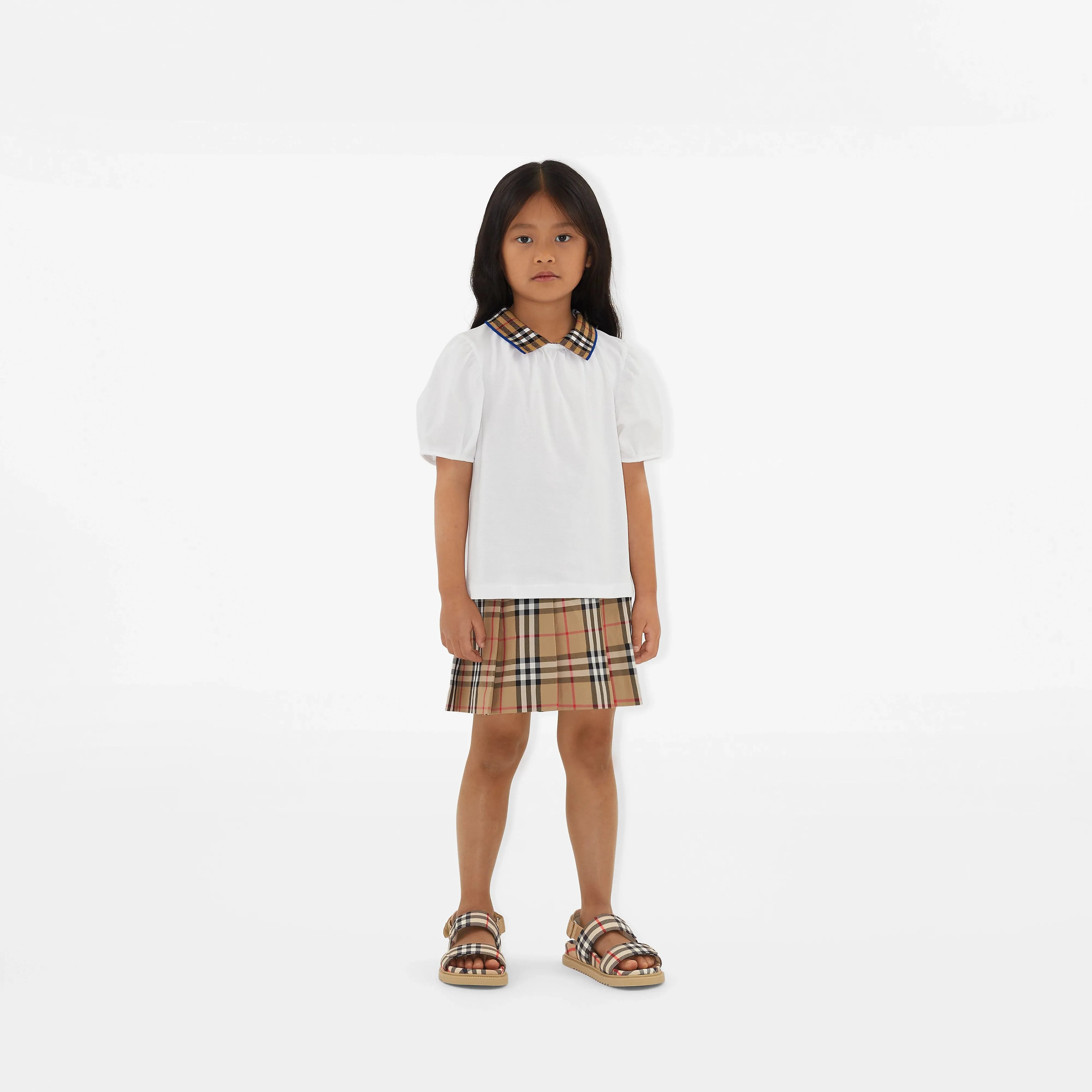 Burberry Girls Vintage Check Gabrielle Skirt in Beige
