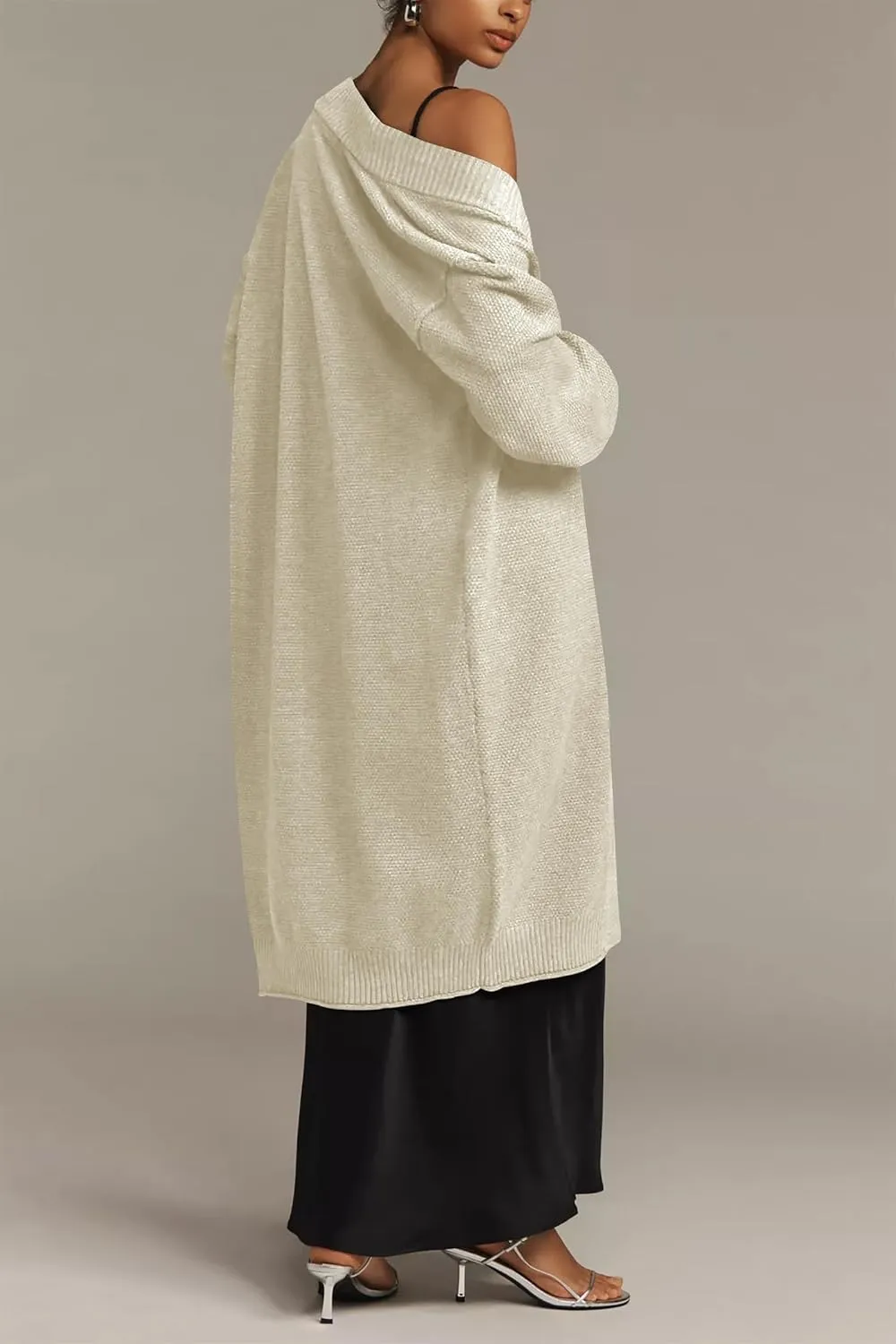 Cakulo Long Cardigan Sweaters for Women Fall Fashion 2024 Oversized Open Front Knit Pockets Cardigans Sweater Coat
