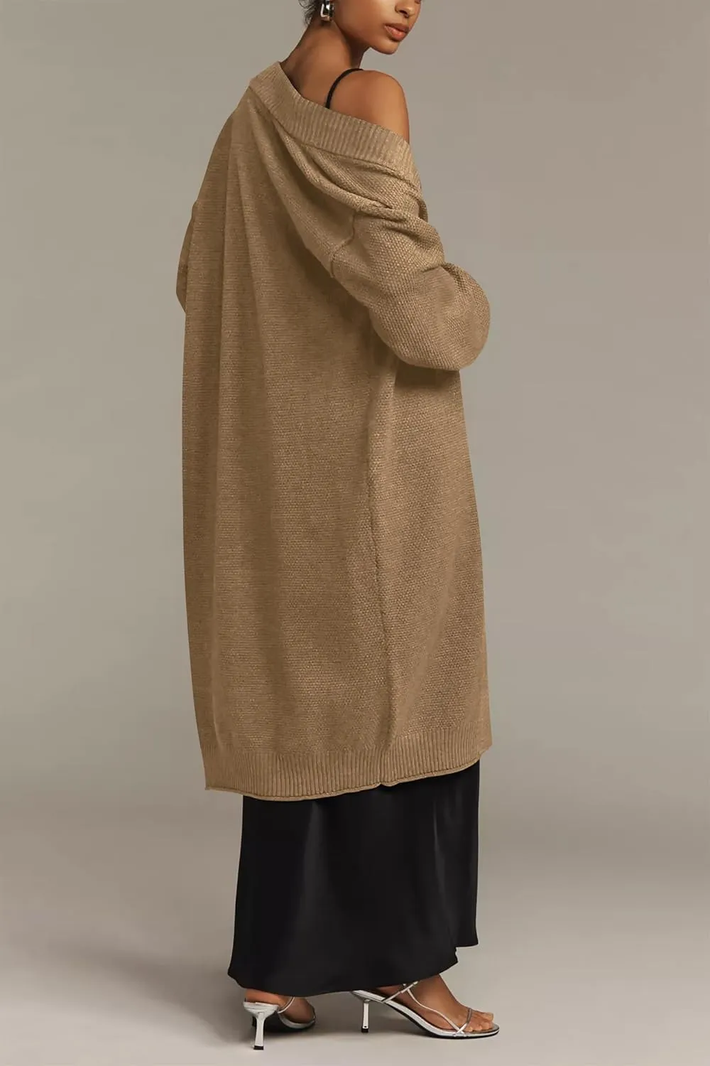 Cakulo Long Cardigan Sweaters for Women Fall Fashion 2024 Oversized Open Front Knit Pockets Cardigans Sweater Coat