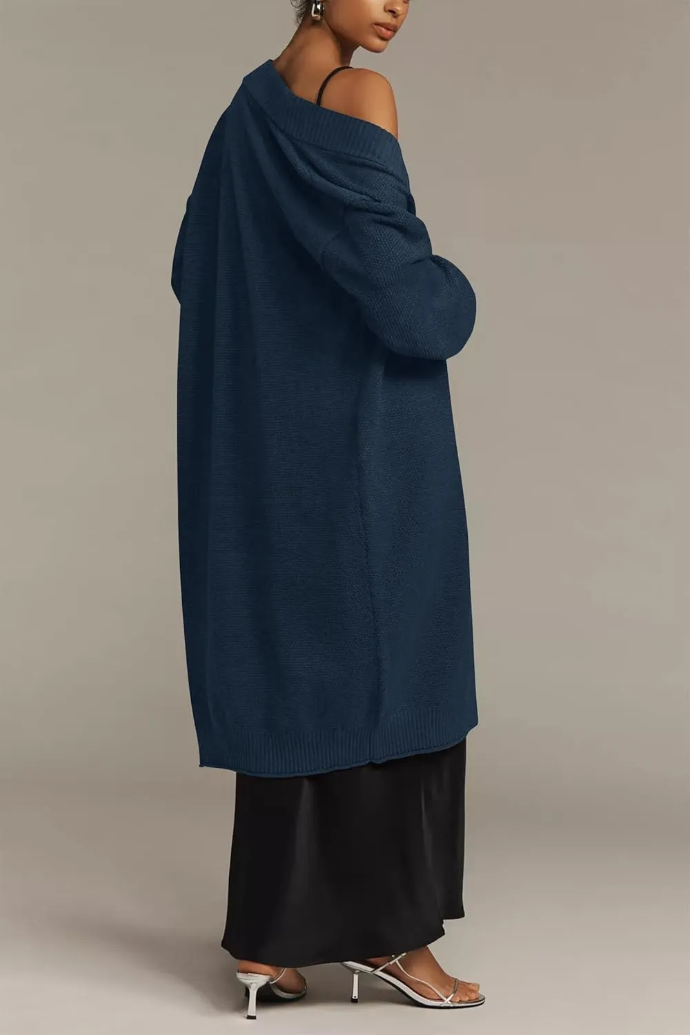 Cakulo Long Cardigan Sweaters for Women Fall Fashion 2024 Oversized Open Front Knit Pockets Cardigans Sweater Coat