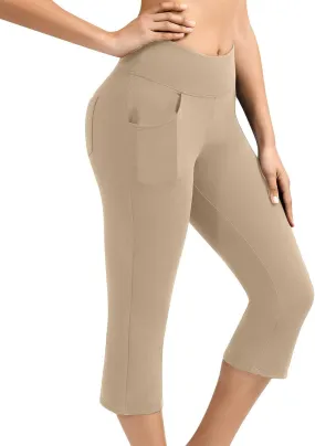 Ceboyel Women High Waist Capri Yoga Pants Soft Workout Sweatpants Causal Lounge Crop Pants Comfy Active Jogger 2023