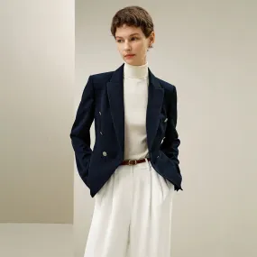 Chic Double-Breasted Wool Coat
