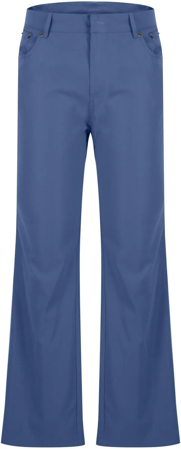Chinos Pants Men Lightweight Soft Y2K Pants Baggy Solid Flare Pants Elastic Waist Casual Work Pants with Pockets