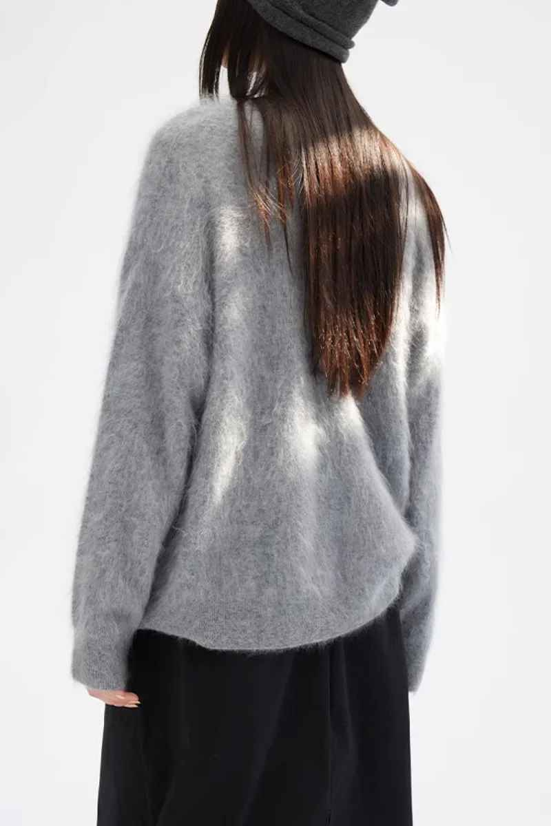 Cozy Brushed Cashmere V-Neck Cardigan