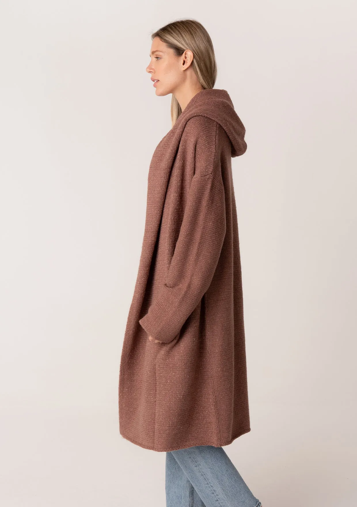 Cozy Oversized Two Pocket Hooded Cardigan