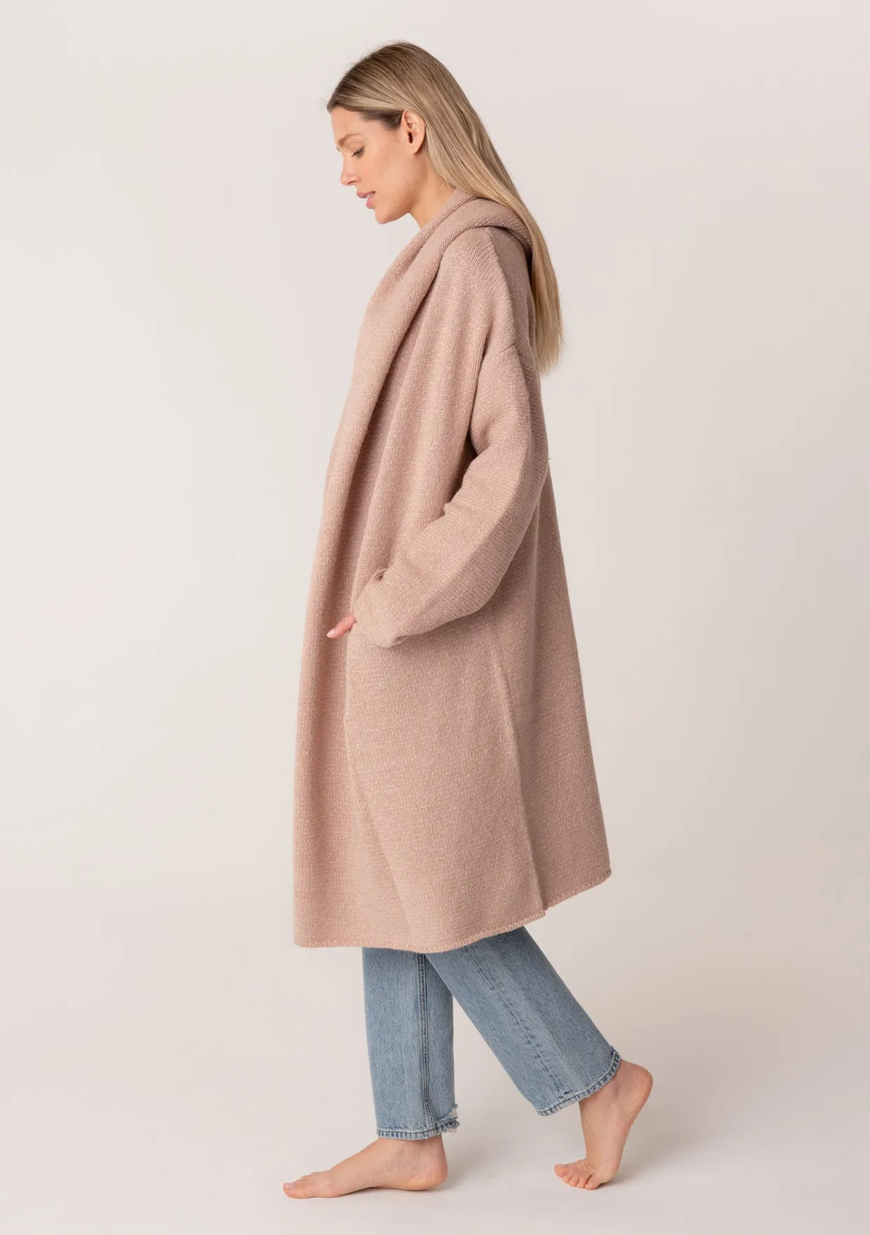 Cozy Oversized Two Pocket Hooded Cardigan