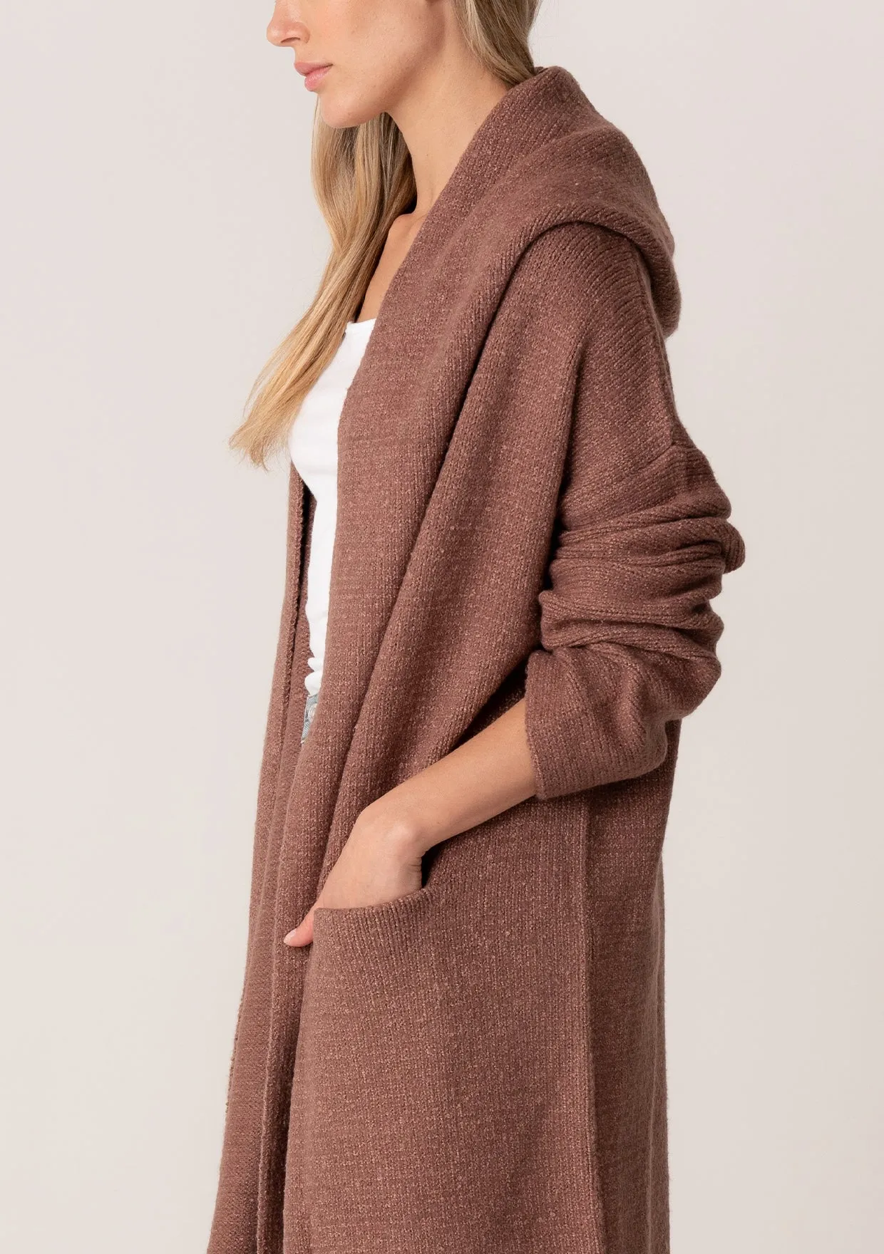 Cozy Oversized Two Pocket Hooded Cardigan