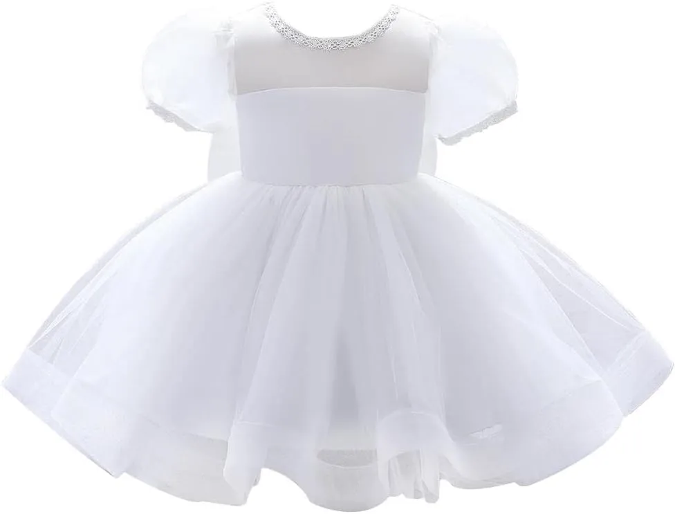 Dressy Daisy Baby & Toddler Girls' Special Occasion Dresses Wedding Flower Girl White Dress Fancy Party Ball Gown