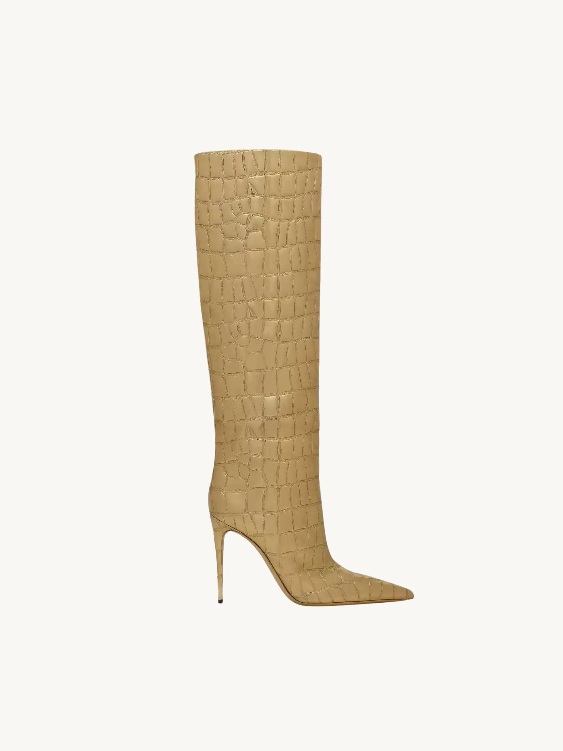 Evie Croc-Embossed High Heel Boots