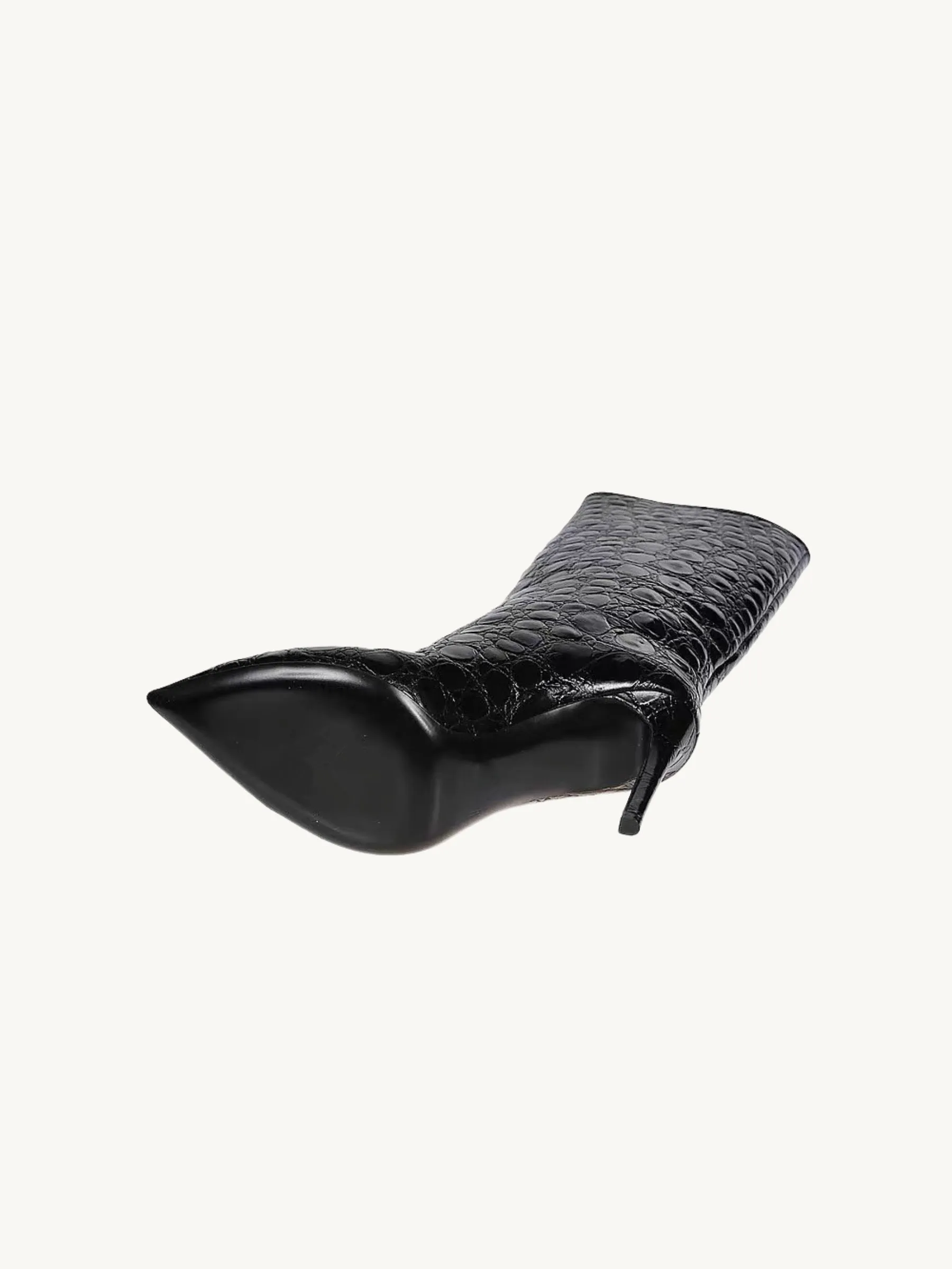 Evie Croc-Embossed High Heel Boots