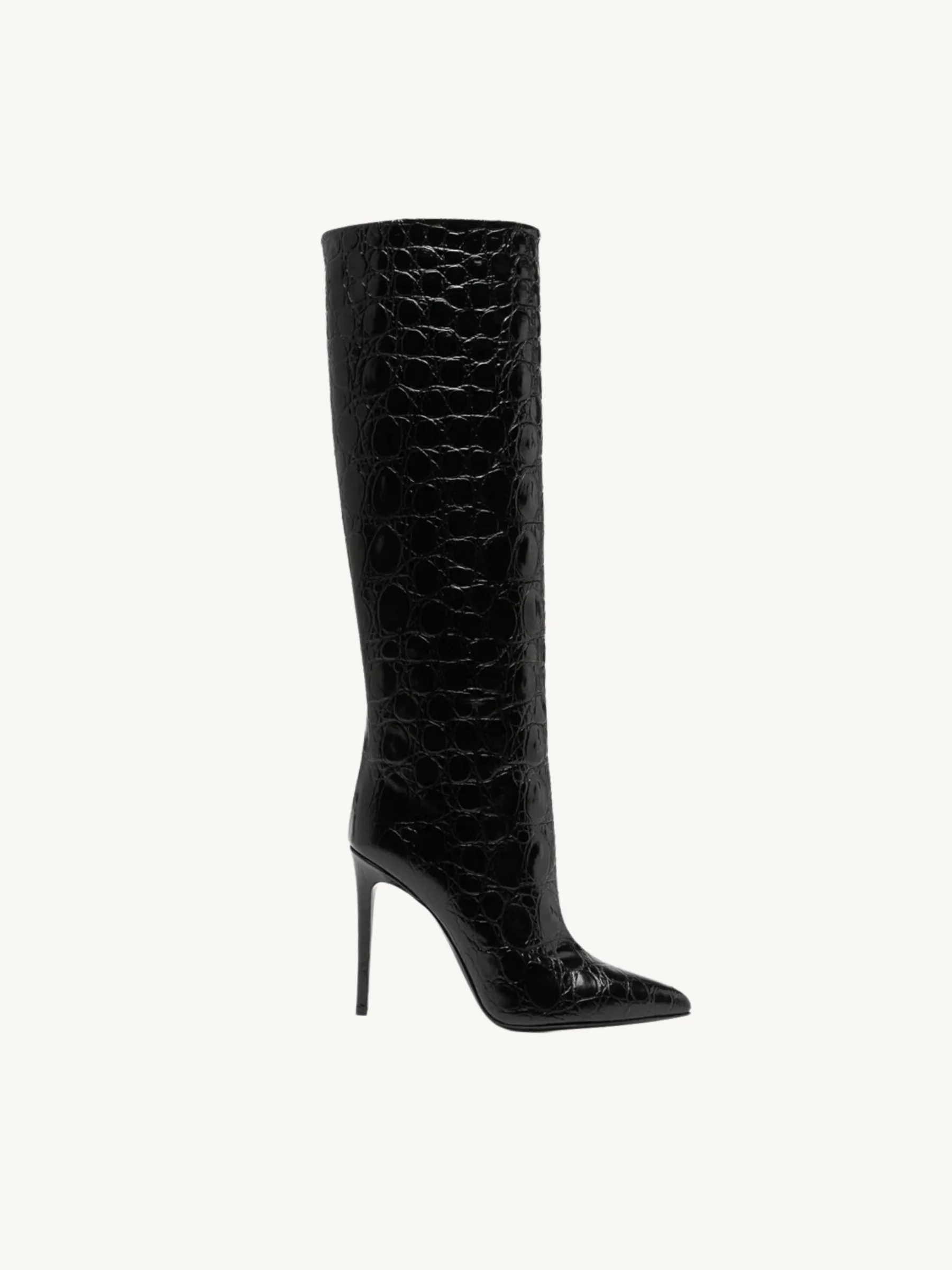 Evie Croc-Embossed High Heel Boots