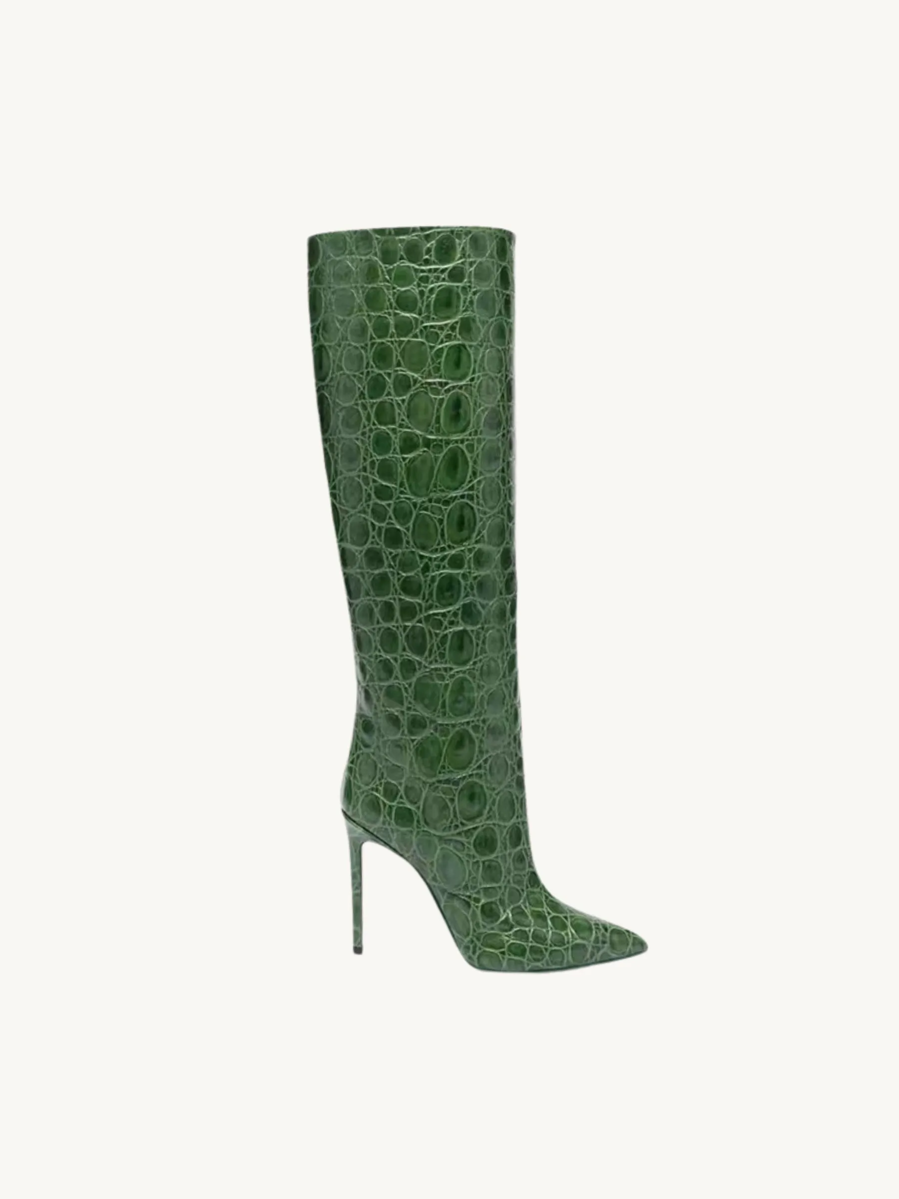 Evie Croc-Embossed High Heel Boots