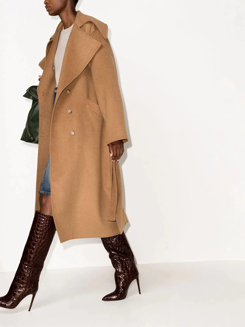 Evie Croc-Embossed High Heel Boots
