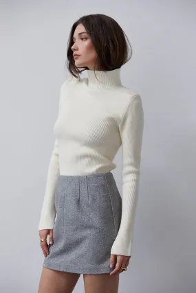 Grey Tweed Mini Skirt