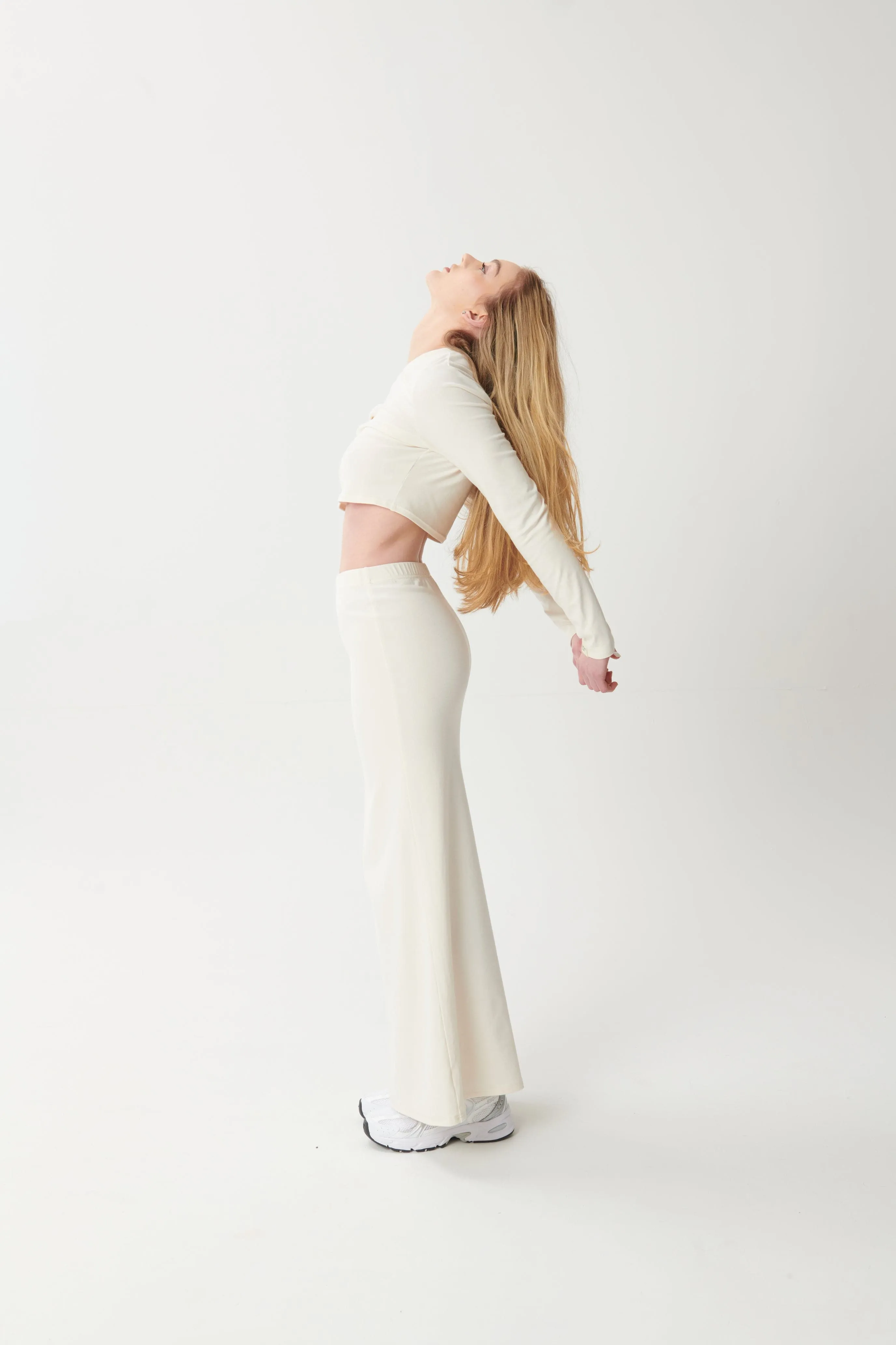 Hygge Soft Cotton Maxi Skirt - Blanc