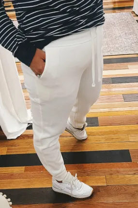 Jolene Fleece Basic Joggers Ivory