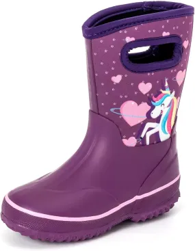 Kids Waterproof Neoprene Rain Boots Girls Boys Outdoor Mud Boots Children Insulated Rubber Snow Boots