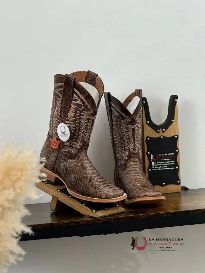 LA HERRADURA WESTERN WEAR PYTHON CAFE VIDRIADO CAFÉ PENCAS BOOT