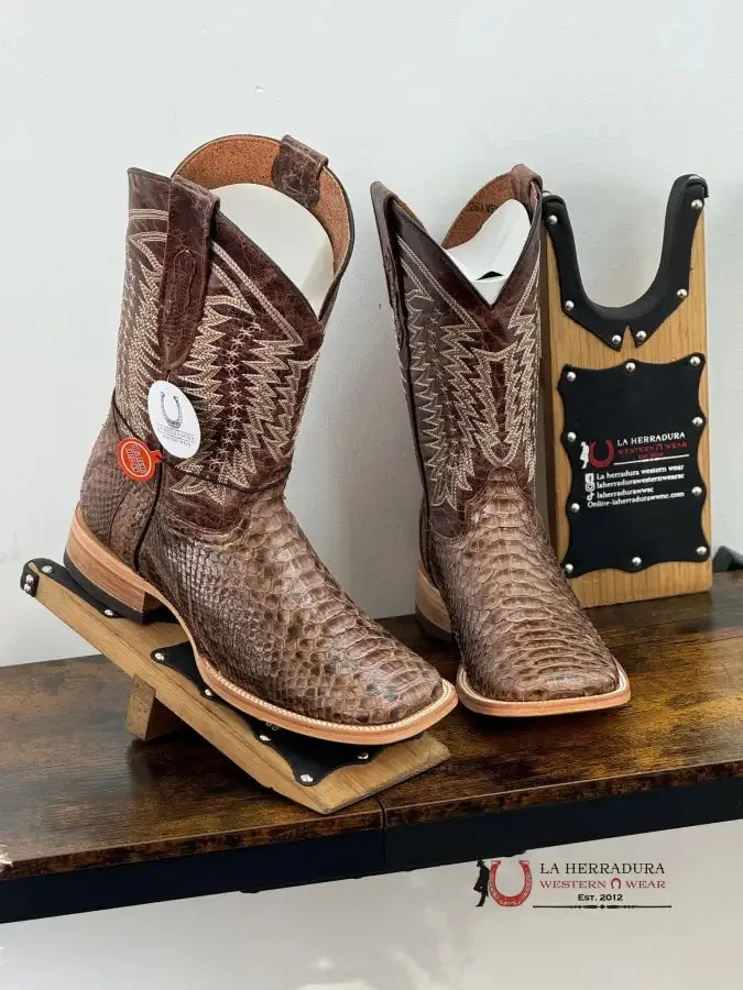 LA HERRADURA WESTERN WEAR PYTHON CAFE VIDRIADO CAFÉ PENCAS BOOT