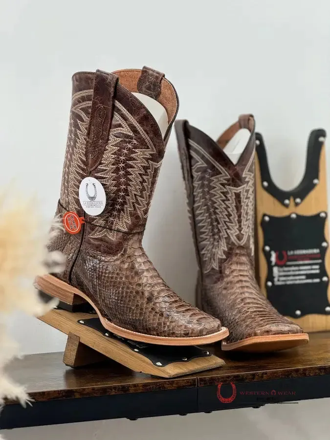 LA HERRADURA WESTERN WEAR PYTHON CAFE VIDRIADO CAFÉ PENCAS BOOT