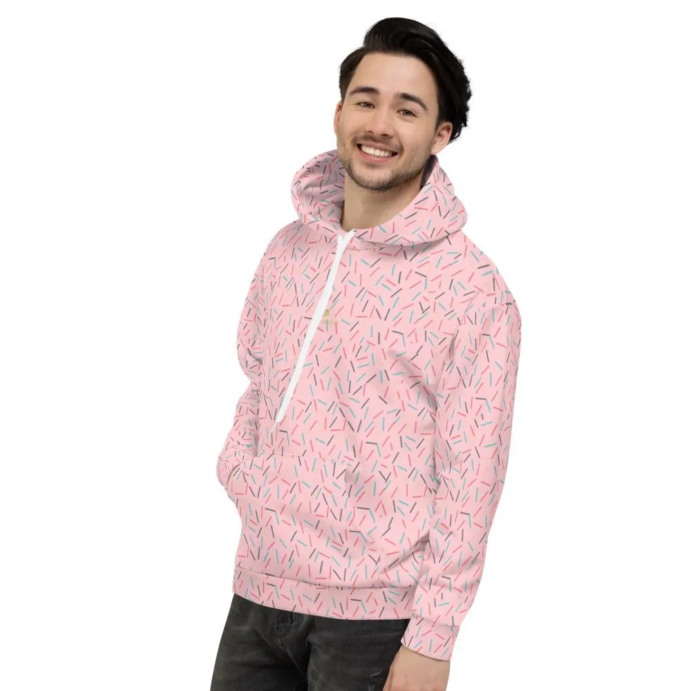 Light Pink Sprinkle Women's Hoodies, Birthday Ladies Unisex Sweatshirt Pullover- Made in EU