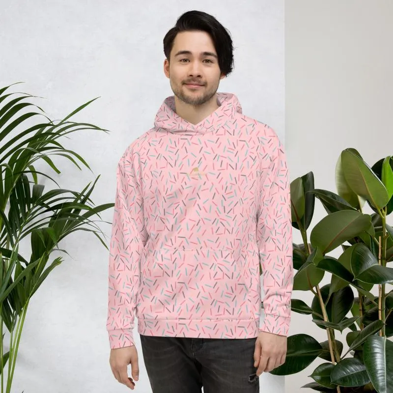 Light Pink Sprinkle Women's Hoodies, Birthday Ladies Unisex Sweatshirt Pullover- Made in EU