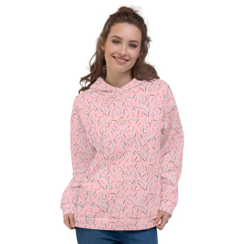 Light Pink Sprinkle Women's Hoodies, Birthday Ladies Unisex Sweatshirt Pullover- Made in EU