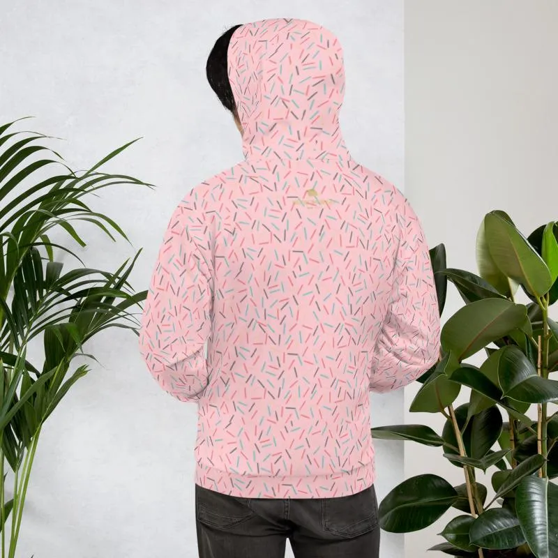 Light Pink Sprinkle Women's Hoodies, Birthday Ladies Unisex Sweatshirt Pullover- Made in EU