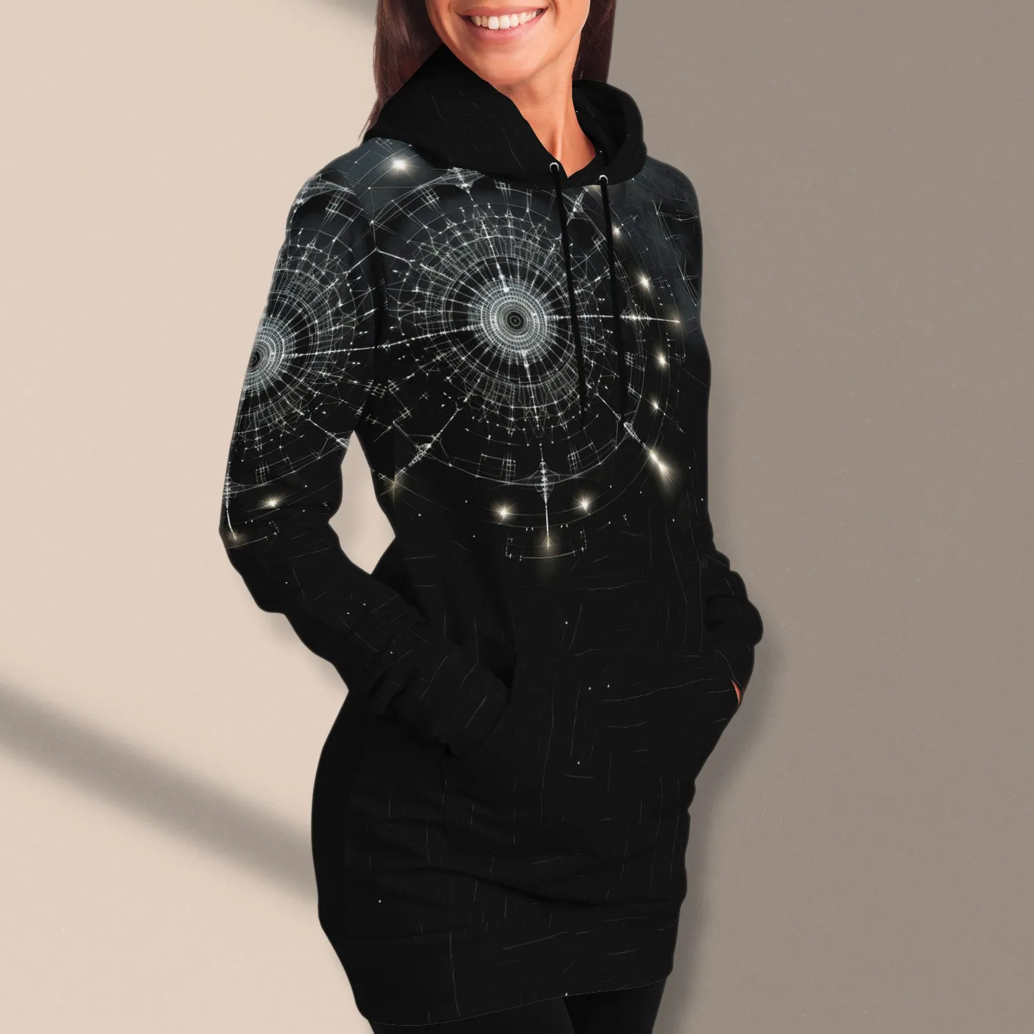 Longline Hoodie ElectroEcho Elegance