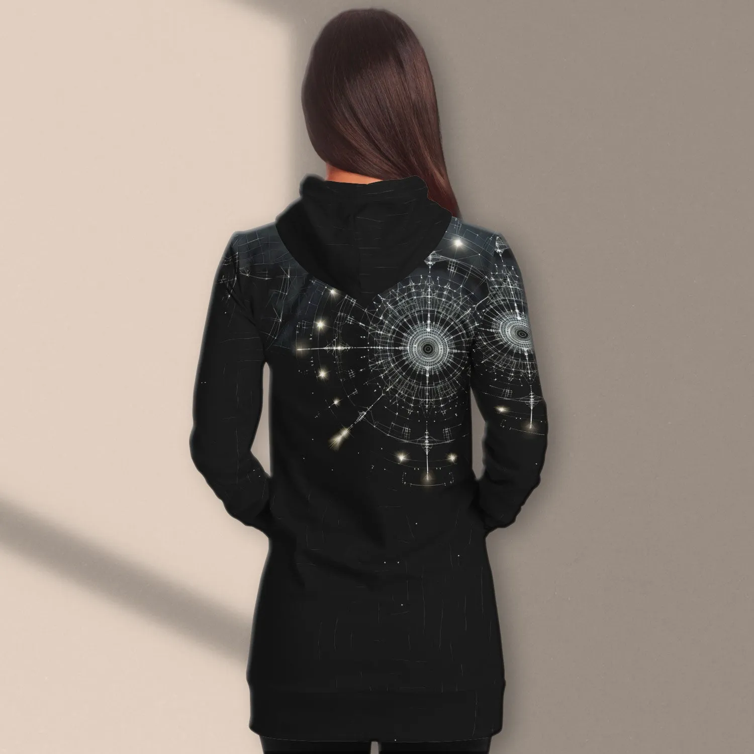 Longline Hoodie ElectroEcho Elegance