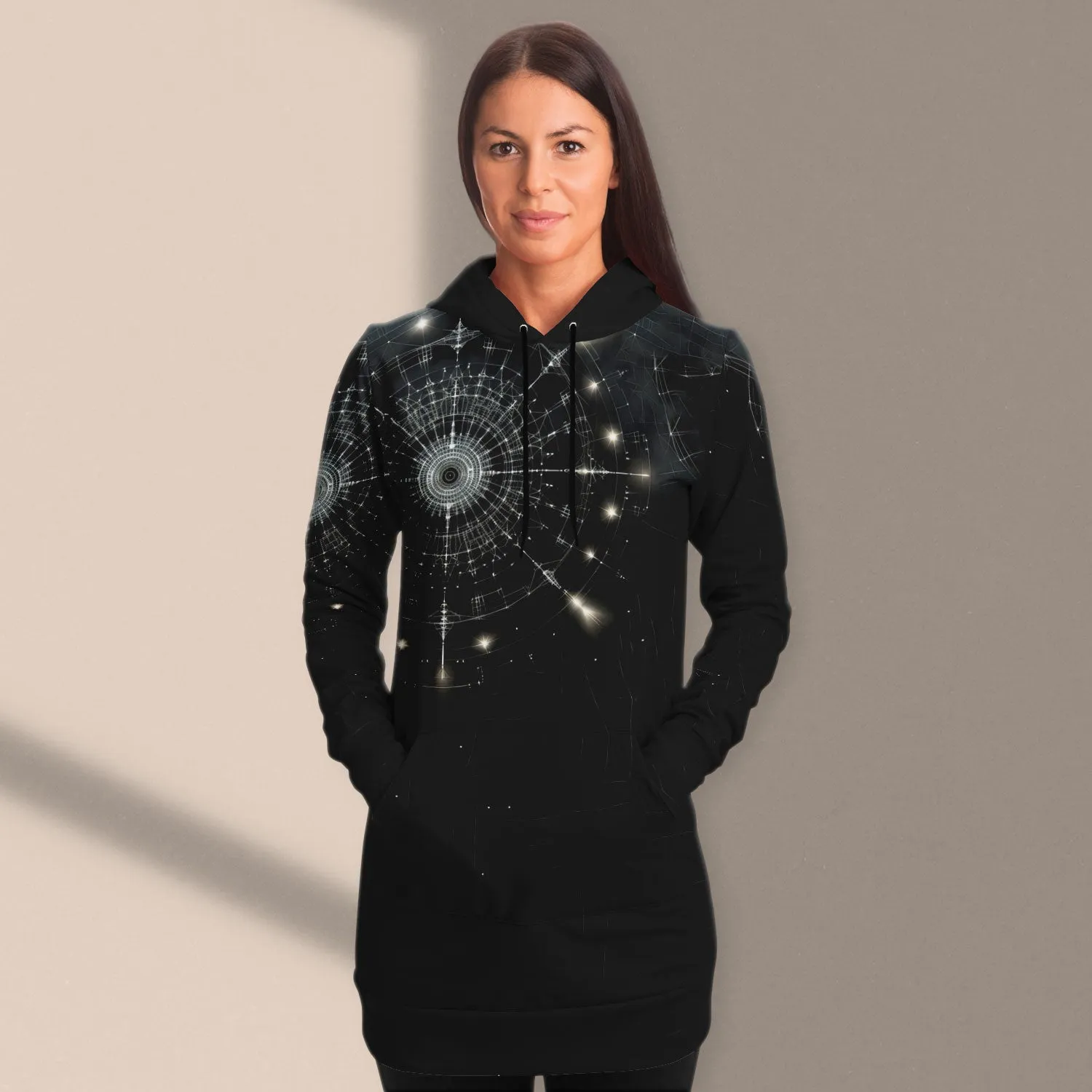 Longline Hoodie ElectroEcho Elegance