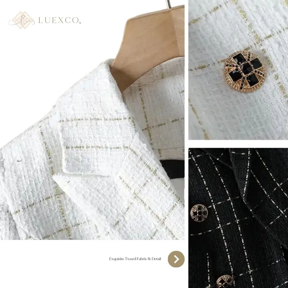 Luexco Womens Tweed Jacket Office Blazer
